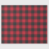 Red Buffalo Kariert Wrapping Paper Geschenkpapier (Flach)
