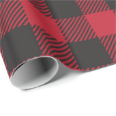 Red Buffalo Kariert Wrapping Paper Geschenkpapier (Rolleneckpunkt)