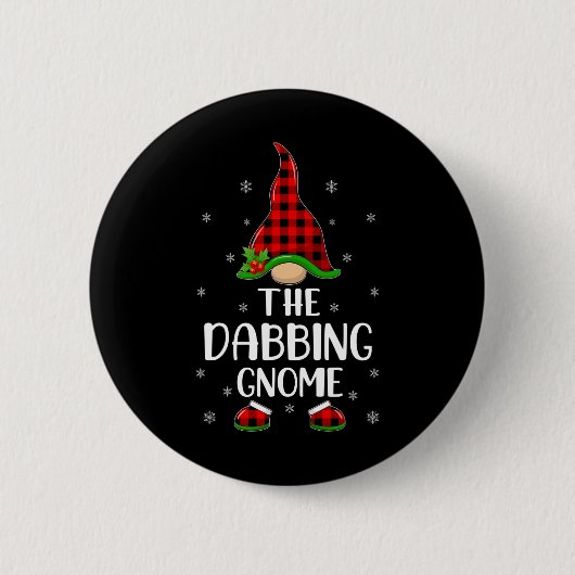 Red Buffalo Kariert zum Dabbing Gnome Chris Button (Vorderseite)