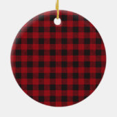 Red Buffalo Karierte Familie Unsere erste Weihnach Keramik Ornament (Hinten)
