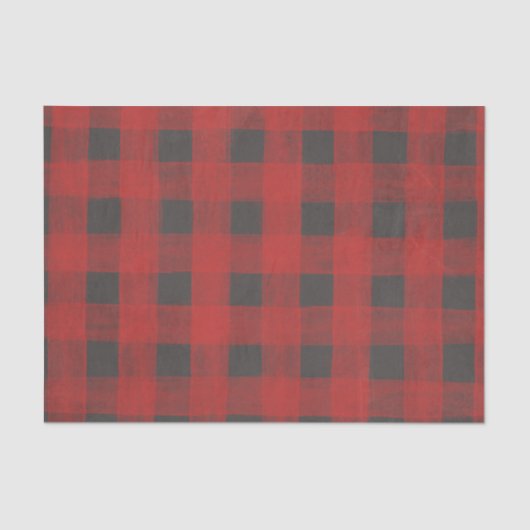 Red Buffalo karierte große Schachbretter Seidenpapier (Vorderseite)