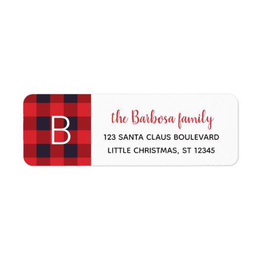 Red Buffalo Karierte Mit Monogramm Weihnachtsfeier (Vorne)