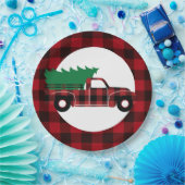 Red Buffalo Karierte Truckpapier Platte Pappteller (Party)