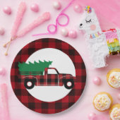 Red Buffalo Karierte Truckpapier Platte Pappteller (Party)