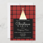 Red Buffalo Karierte Weihnachten Einladung (Vorderseite)