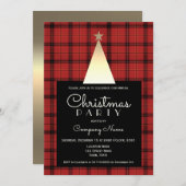 Red Buffalo Karierte Weihnachten Einladung (Vorne/Hinten)