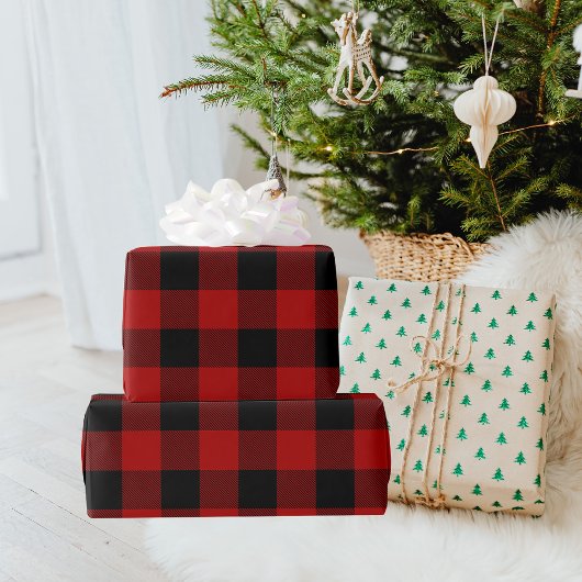 Red Buffalo Karierte Weihnachten Geschenkpapier