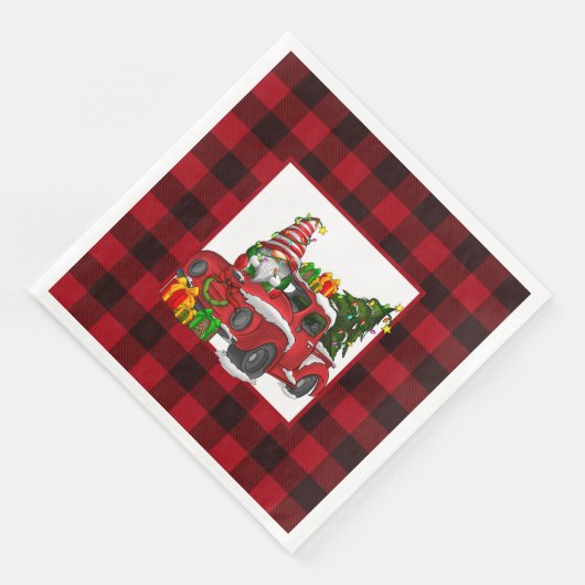 Red Buffalo Karierte Weihnachten Serviette (Ecke)