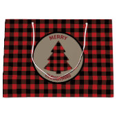 Red Buffalo Karierte Weihnachtsbaume Große Geschen Geschenktüte (Vorderseite)