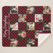 Red Buffalo Karierte Weihnachtsfotografie Sherpadecke (Vorderseite (Horizontal))