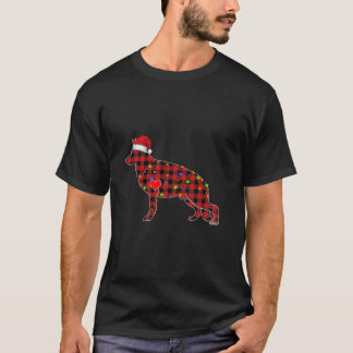 Red Buffalo Karierter deutscher Schäferhund Weihna T-Shirt