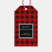 Red Buffalo Karierter Karo Geschenk Tag Geschenkanhänger (Vorderseite)