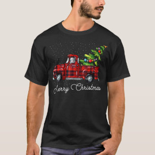 Red Buffalo Karierter Lieferwagen LKW mit Baum Mer T-Shirt