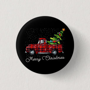 Red Buffalo Karierter Lieferwagen LKW mit Tree Mer Button