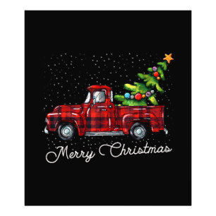 Red Buffalo Karierter Lieferwagen LKW mit Tree Mer Fotodruck