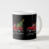 Red Buffalo Karierter Lieferwagen LKW mit Tree Mer Jumbo-Tasse (Vorderseite Rechts)