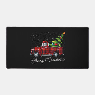 Red Buffalo Karierter Lieferwagen LKW mit Tree Mer Schreibtischunterlage
