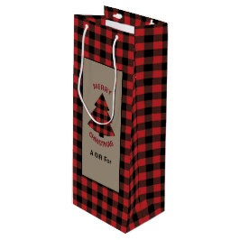 Red Buffalo Karierter Weihnachtsbaum Geschenktüte Für Weinflaschen