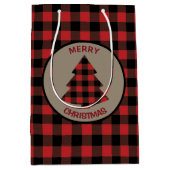 Red Buffalo Karierter Weihnachtsbaum Mittlere Geschenktüte (Vorderseite)