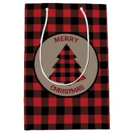 Red Buffalo Karierter Weihnachtsbaum Mittlere Geschenktüte