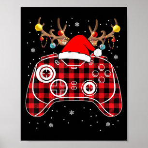 Red Buffalo Karierter WeihnachtsGamer Video Game X Poster