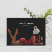 Red Buffalo Karierter Weihnachtswein Dankeskarte (Stehend Vorderseite)