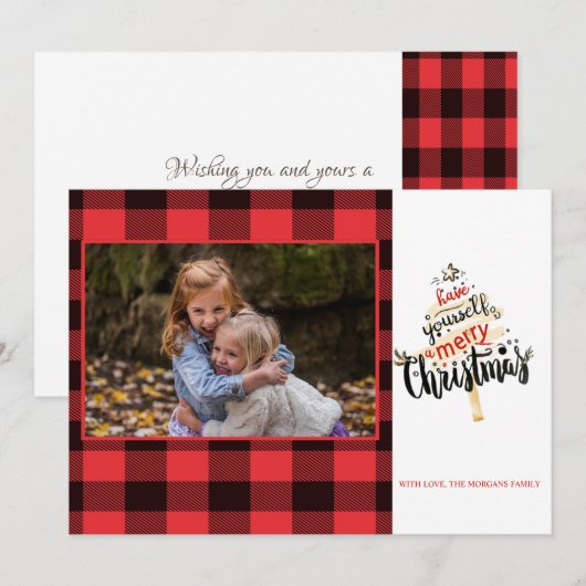 Red Buffalo Kariertes Foto (Vorne/Hinten)