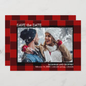 Red Buffalo Kariertes Foto Hochzeit Save The Date (Vorne/Hinten)