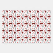 Red Buffalo Kariertes länghorn Muster Geschenkpapier Set (Vorderseite)