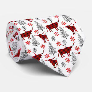 Red Buffalo Kariertes länghorn Muster Krawatte