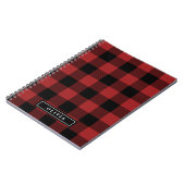 Red Buffalo Kariertes Mit Monogramm SpiralNotebook Notizblock (Linke Seite)