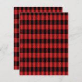 Red Buffalo Kariertes Muster Dankeskarte (Vorne/Hinten)