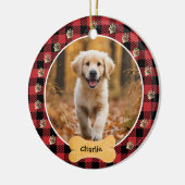 Red Buffalo Kariertes Muster Gold Pet Print Family Keramik Ornament (Links)