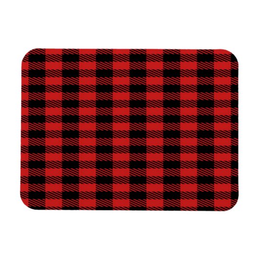 Red Buffalo Kariertes Muster Magnet (Horizontal)