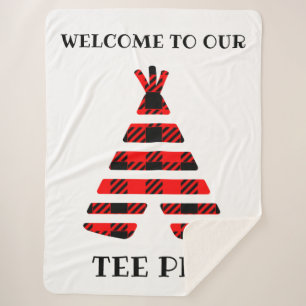 Red Buffalo Kariertes T-Shirt Pee Sherpa Blanket Sherpadecke