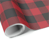 Red Buffalo Kariertes Weihnachtsmuster Wrapping Pa Geschenkpapier (Rolleneckpunkt)