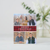 Red Buffalo Karo 3 Foto Feiertagspostkarte (Stehend Vorderseite)