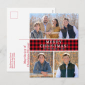 Red Buffalo Karo 3 Foto Feiertagspostkarte (Vorne/Hinten)