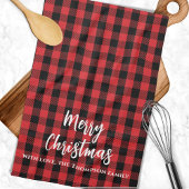 Red Buffalo Karo Frohe Weihnachten Custom Geschirrtuch