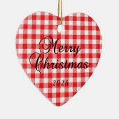 Red Buffalo Karo Frohe Weihnachtskuchen Foto Keramik Ornament (Rechts)