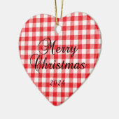 Red Buffalo Karo Frohe Weihnachtskuchen Foto Keramik Ornament (Links)