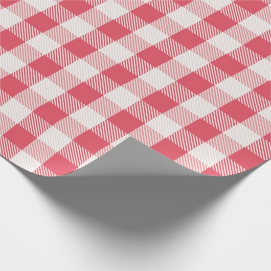Red Buffalo Karo Kariert Holiday Pattern Geschenkpapier (Ecke)