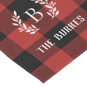 Red Buffalo Karo Monogram | Bauernhof Kurzer Tischläufer (Ecke)