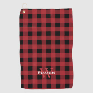 Red Buffalo Karo Name & Initial  Golfhandtuch