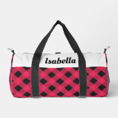 Red Buffalo Karo Pattern Personalisiert Duffle Bag (Vorderseite)