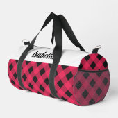 Red Buffalo Karo Pattern Personalisiert Duffle Bag (Rechte Ecke)