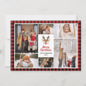Red Buffalo Karo Reindeer Foto Collage Weihnachten (Vorderseite)