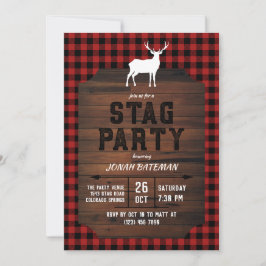 Red Buffalo Karo & Wood Stag Party Einladung