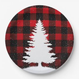 Red Buffalo Merry Christmas Paper Plates Pappteller