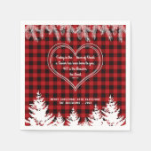 Red Buffalo Muster Bibel Verse Weihnachtsfest Pine Serviette (Vorderseite)